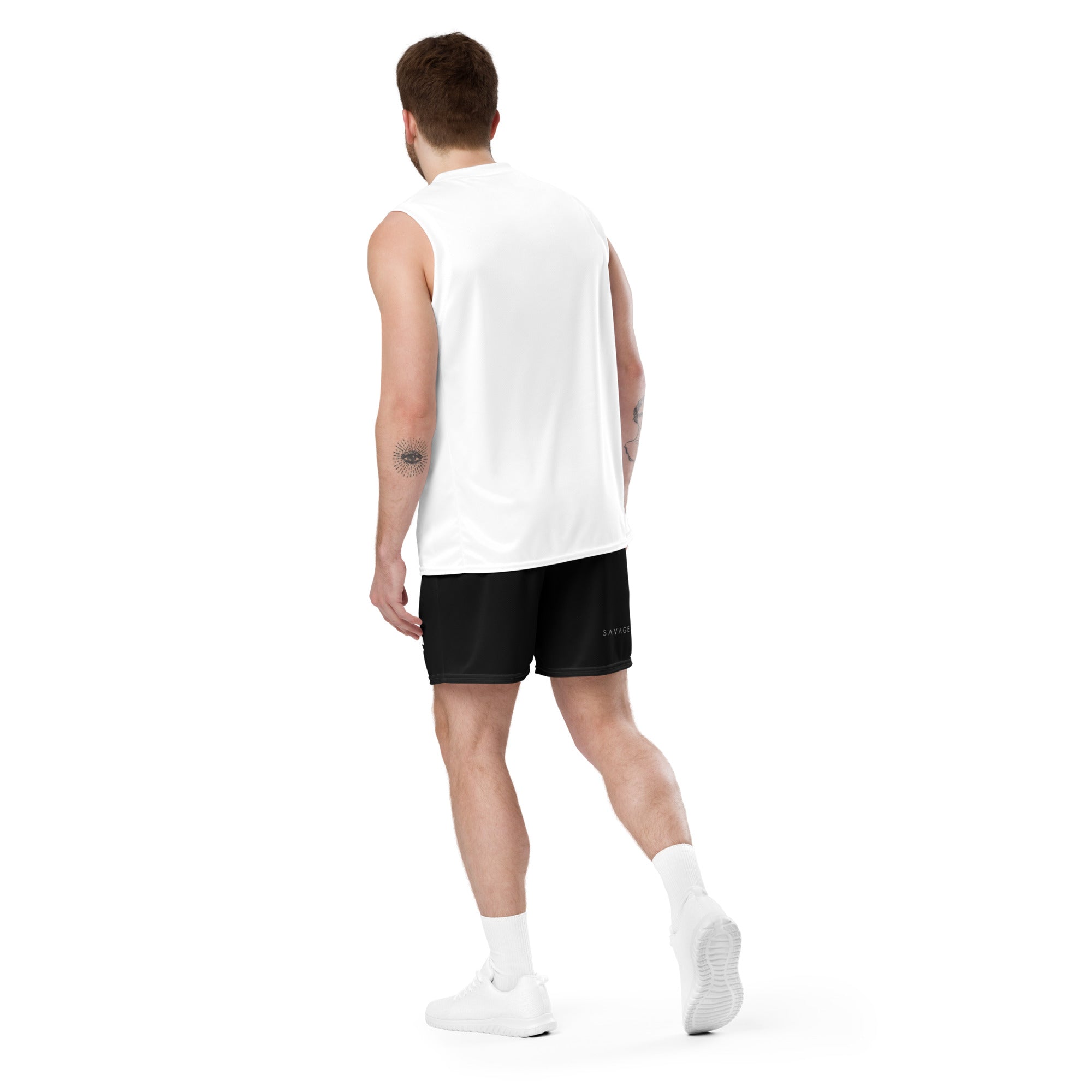 SavageLyon™ | Black&White Unisex Mesh Sports Shorts